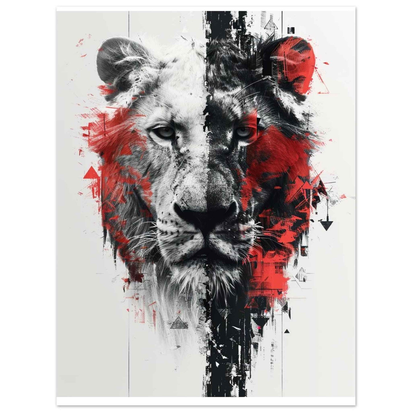 "Lion's Fury" Poster – Dynamic Abstract Lion Wall Art (Multiple Sizes Available)