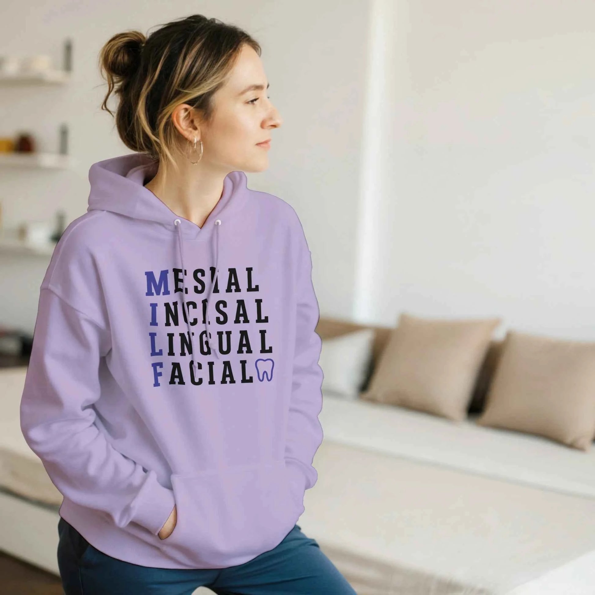 MILF Dental Hoodie – Mesial Incisal Lingual Facial Funny Dentist Sweatshirt