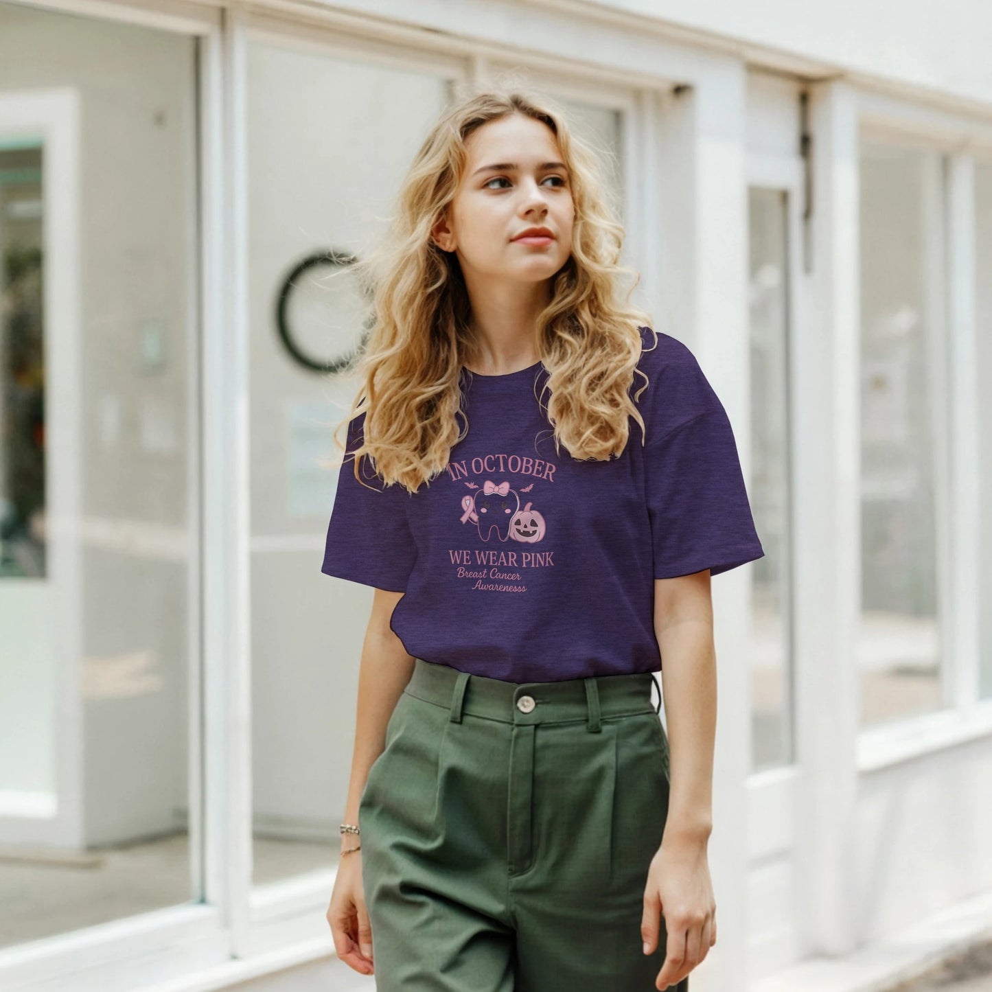 In October We Wear Pink Breast Cancer Awareness Dental Shirt - F4 Custom Prints