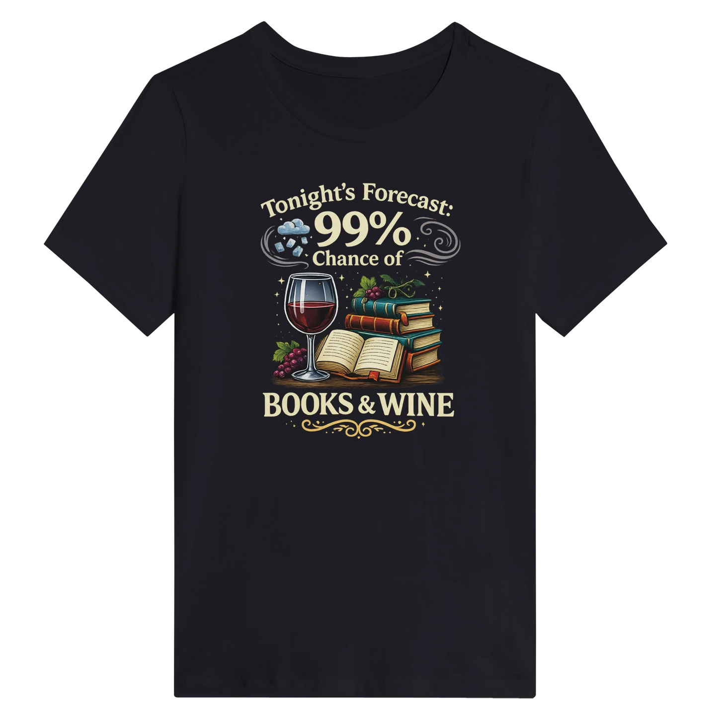 Women’s Tonight’s Forecast Books and Wine T-Shirt