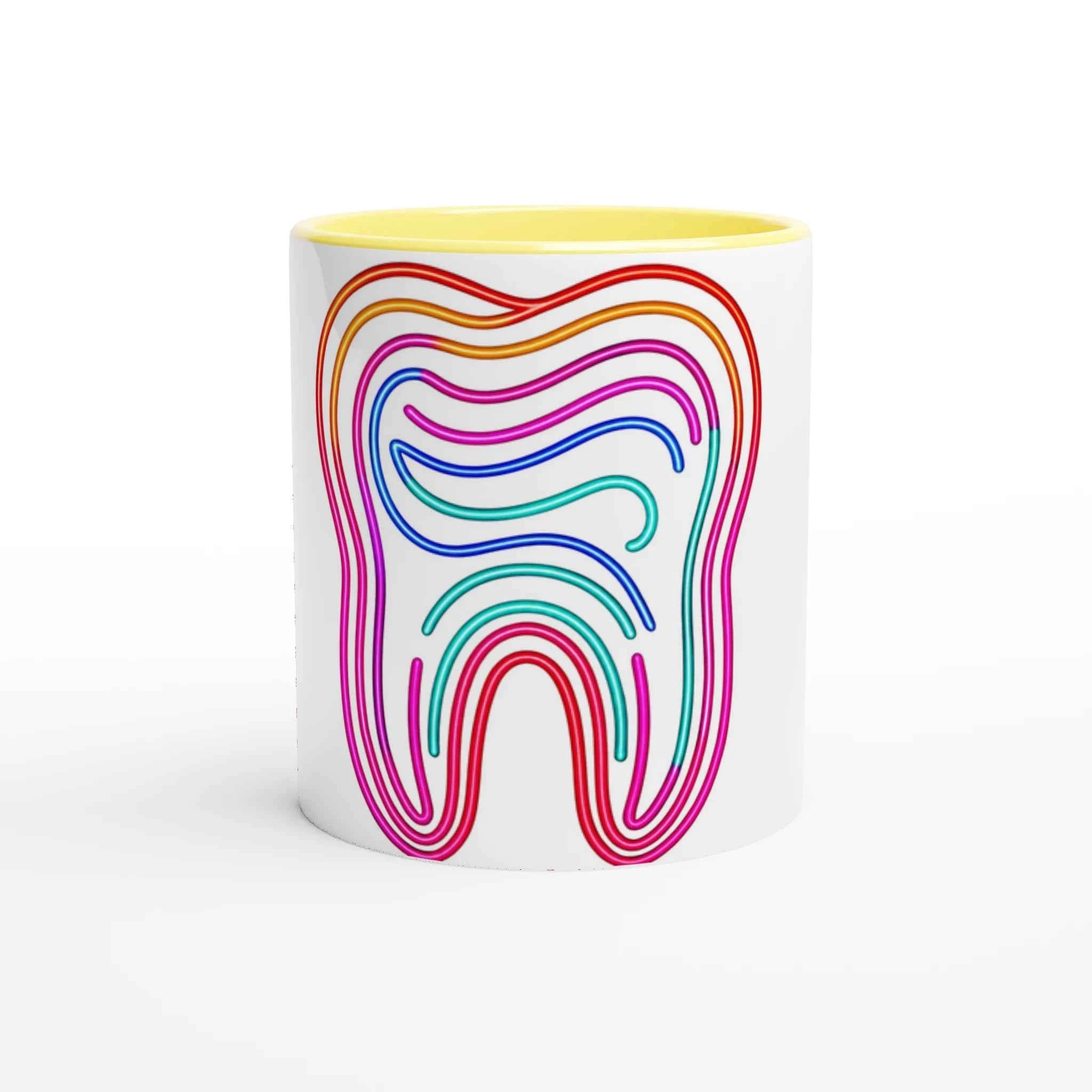 Neon Tooth 11oz Coffee Mug with Color Inside