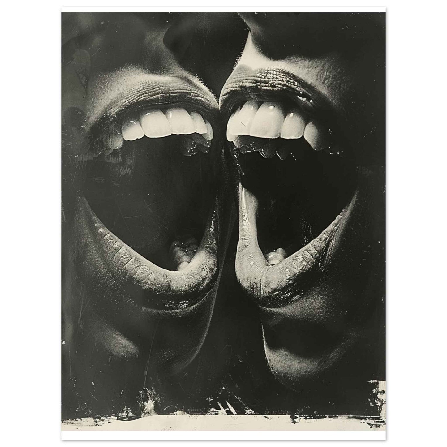 "Unleashed Joy" Poster – Dynamic Black & White Expressionist Wall Art (Multiple Sizes Available)