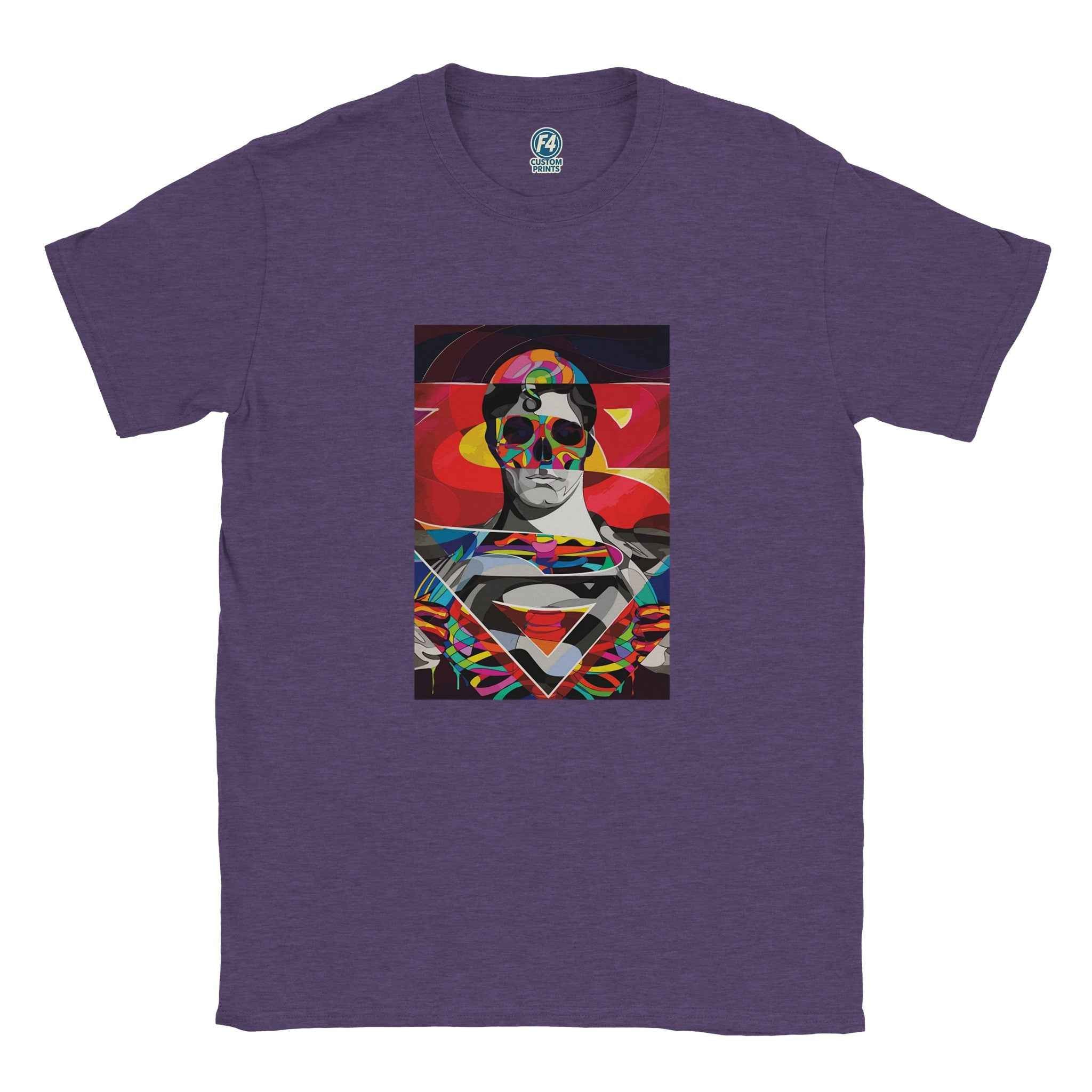 Abstract Superman T-Shirt – Heroic Pop Art Comic-Inspired Graphic Tee in Vibrant Hues