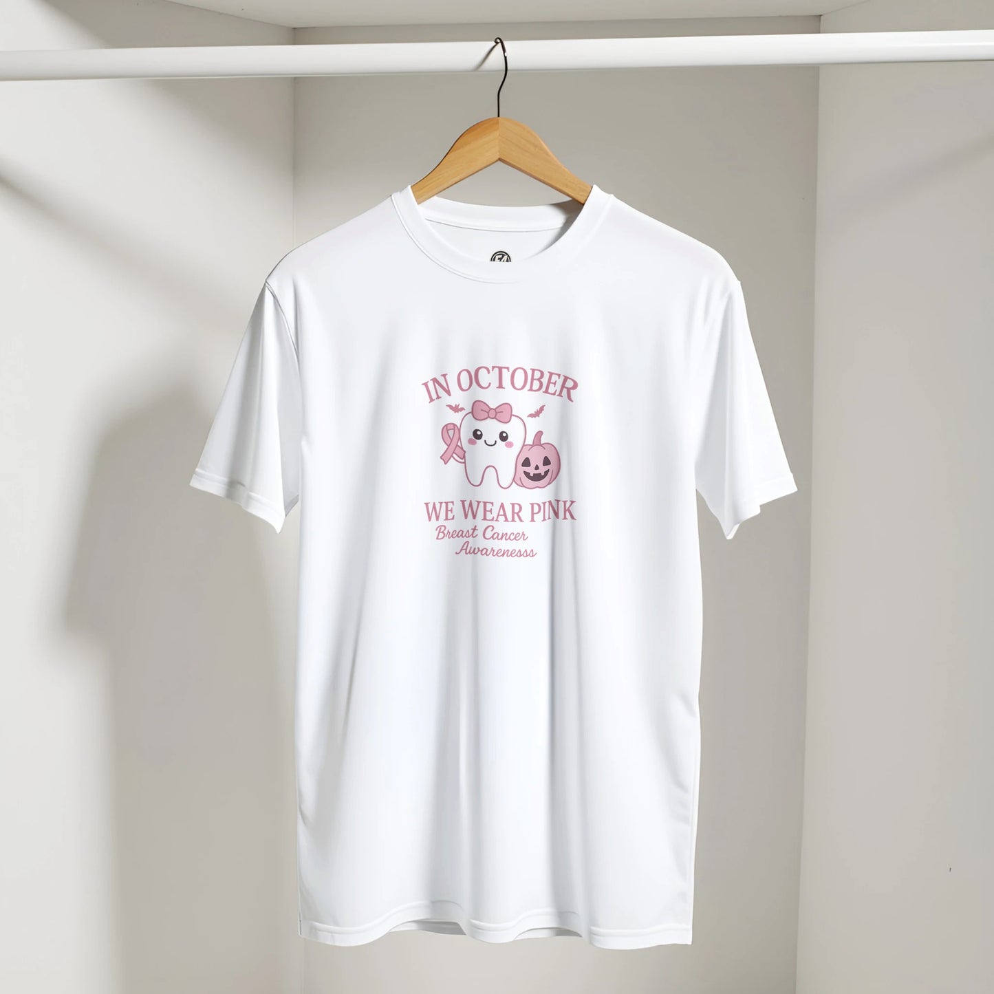 In October We Wear Pink Breast Cancer Awareness Dental Shirt - F4 Custom Prints