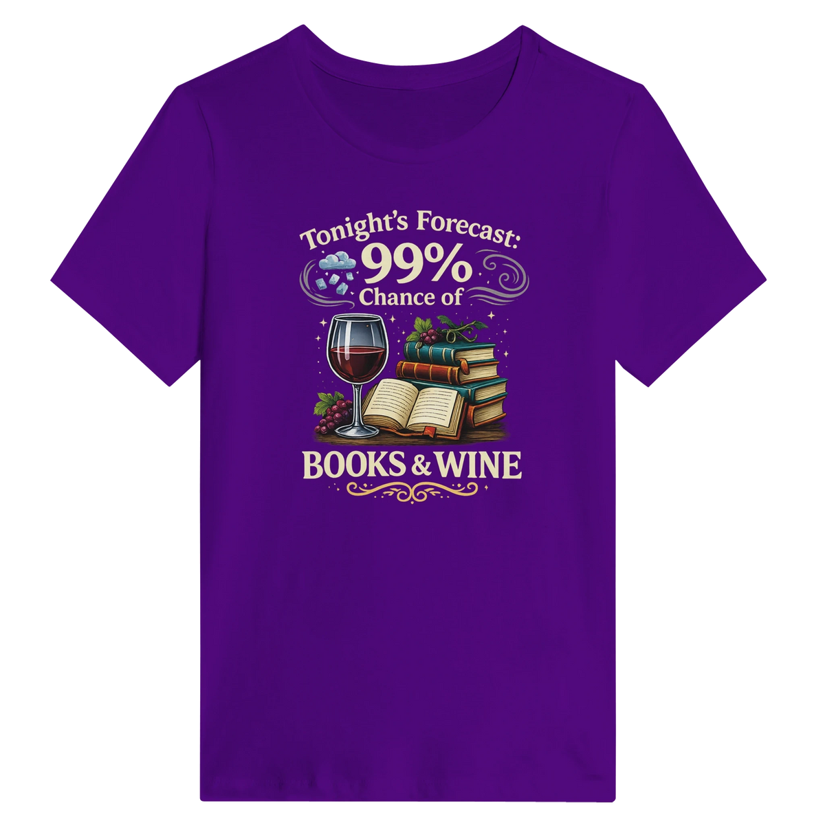 Women’s Tonight’s Forecast Books and Wine T-Shirt