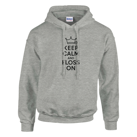 Keep Calm and Floss On Hoodie – Funny Dental Hygienist Unisex Sweatshirt - F4 Custom Prints