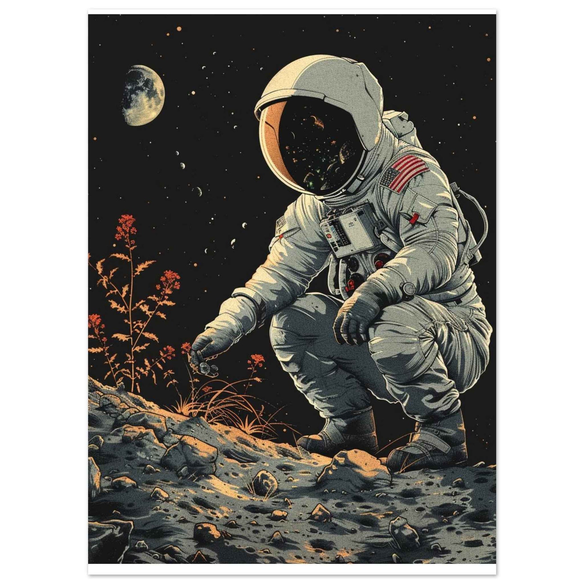"Lunar Bloom" Poster – Cosmic Discovery Wall Art (Multiple Sizes Available)