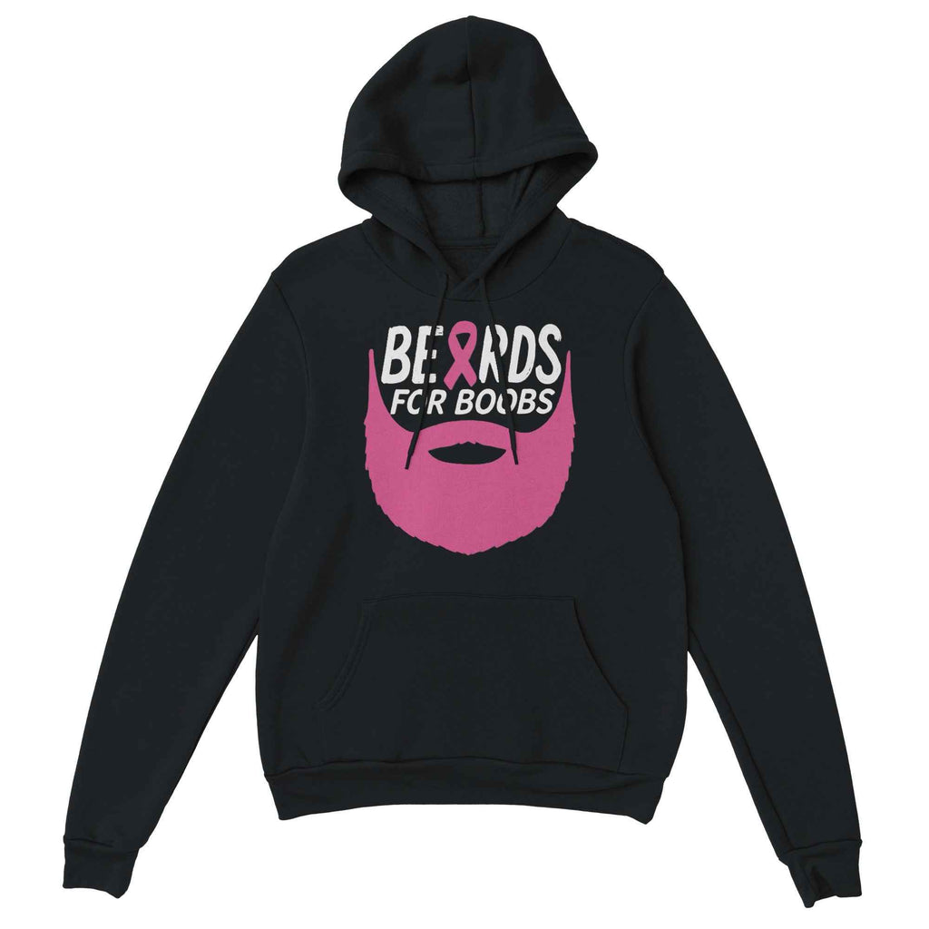 Boobs Awareness Hoodie | Pink Ribbon Beard Hoodie | Breast Cancer Support Hoodie