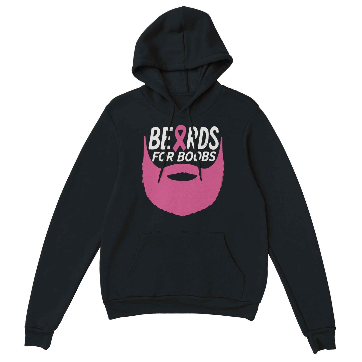 Boobs Awareness Hoodie – Pink Ribbon Beard Breast Cancer Support Hoodie - F4 Custom Prints