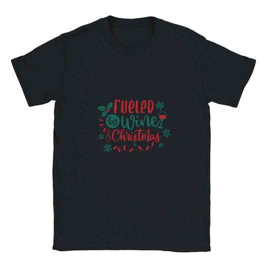 Fueled by Wine & Christmas Shirt – Festive Holiday Graphic Tee for Adults