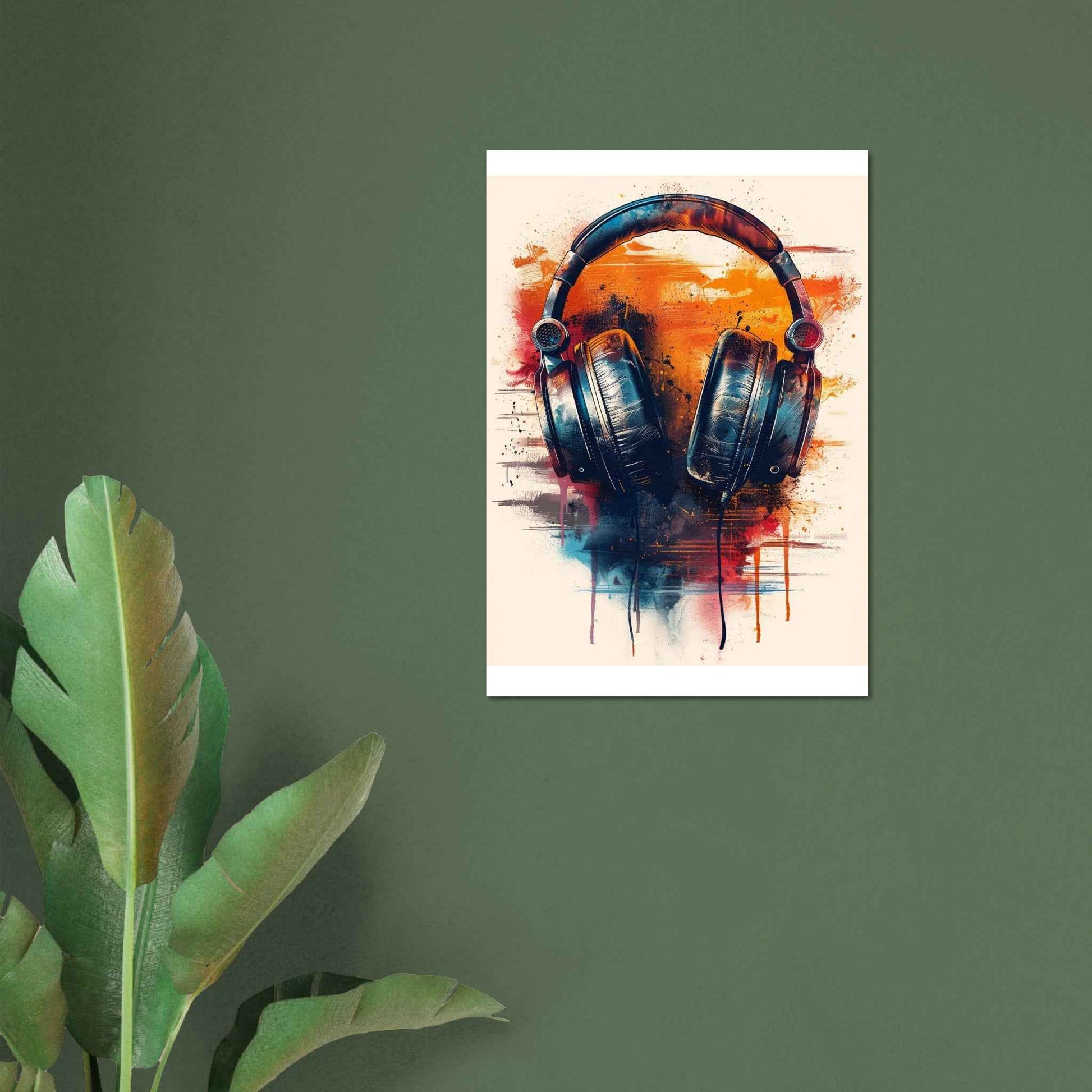 "Soundscape Headphones" Poster – Vibrant Urban Art Print (Multiple Sizes Available)