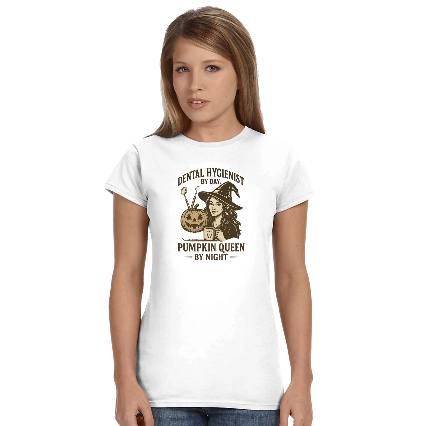 Dental Hygienist Halloween Shirt – Pumpkin Queen by Night Tee - F4 Custom Prints