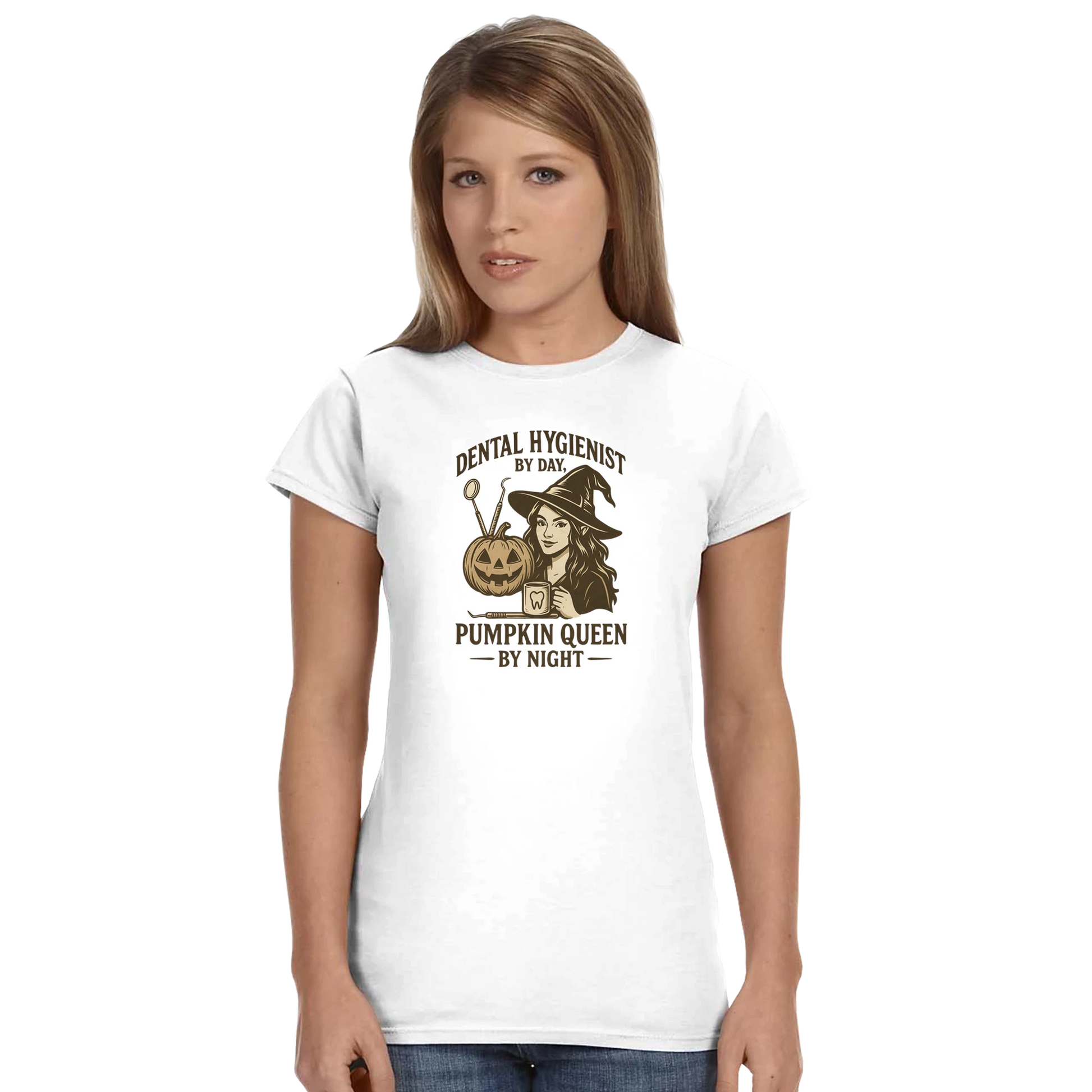 Dental Hygienist Halloween Shirt – Pumpkin Queen by Night Tee - F4 Custom Prints