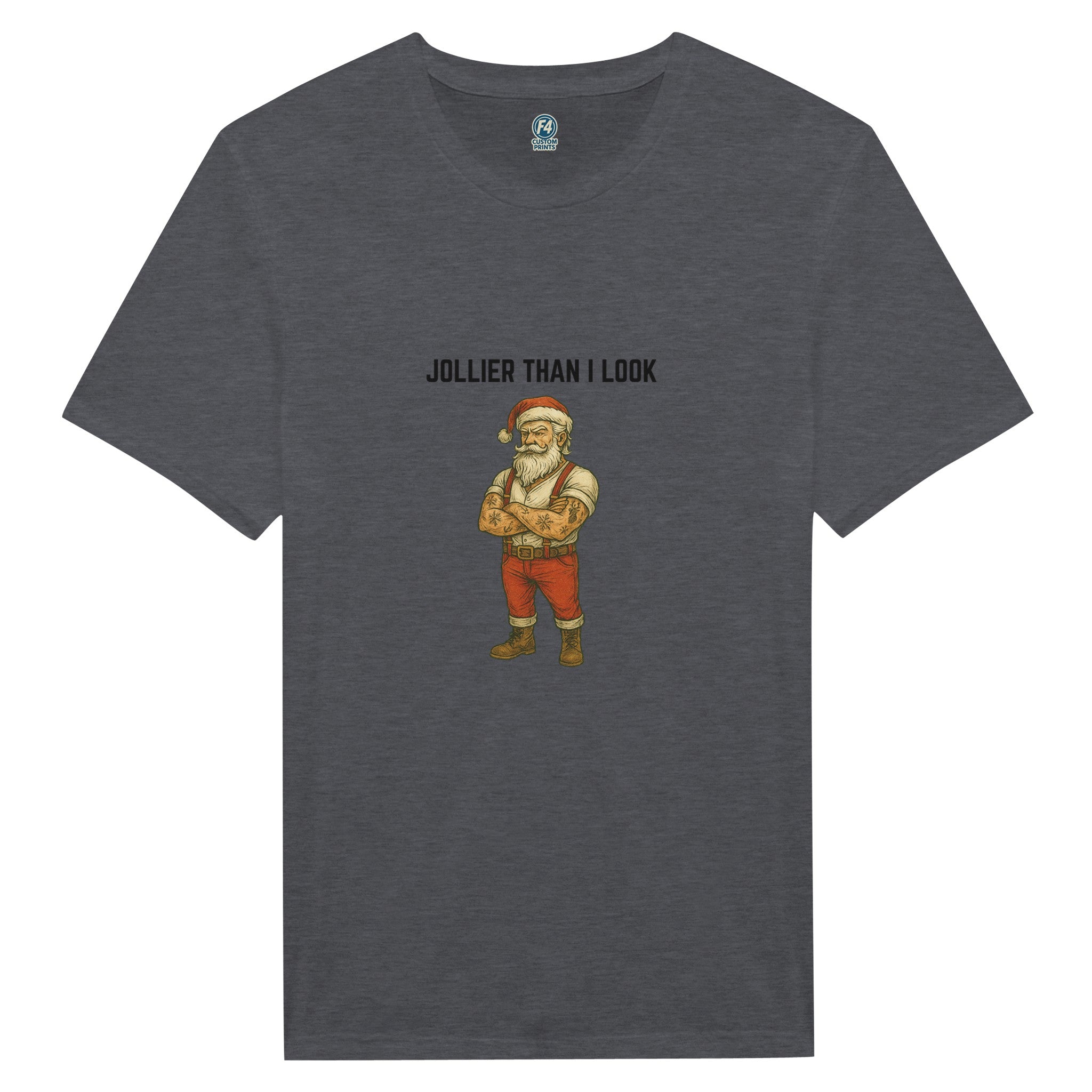 Tattooed Santa T-Shirt – Edgy Holiday Graphic Tee - F4 Custom Prints