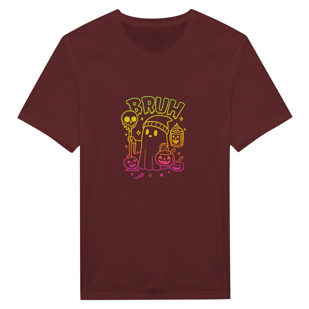 Bruh Halloween Ghost T-Shirt- Spooky Season Funny Meme Tee - F4 Custom Prints