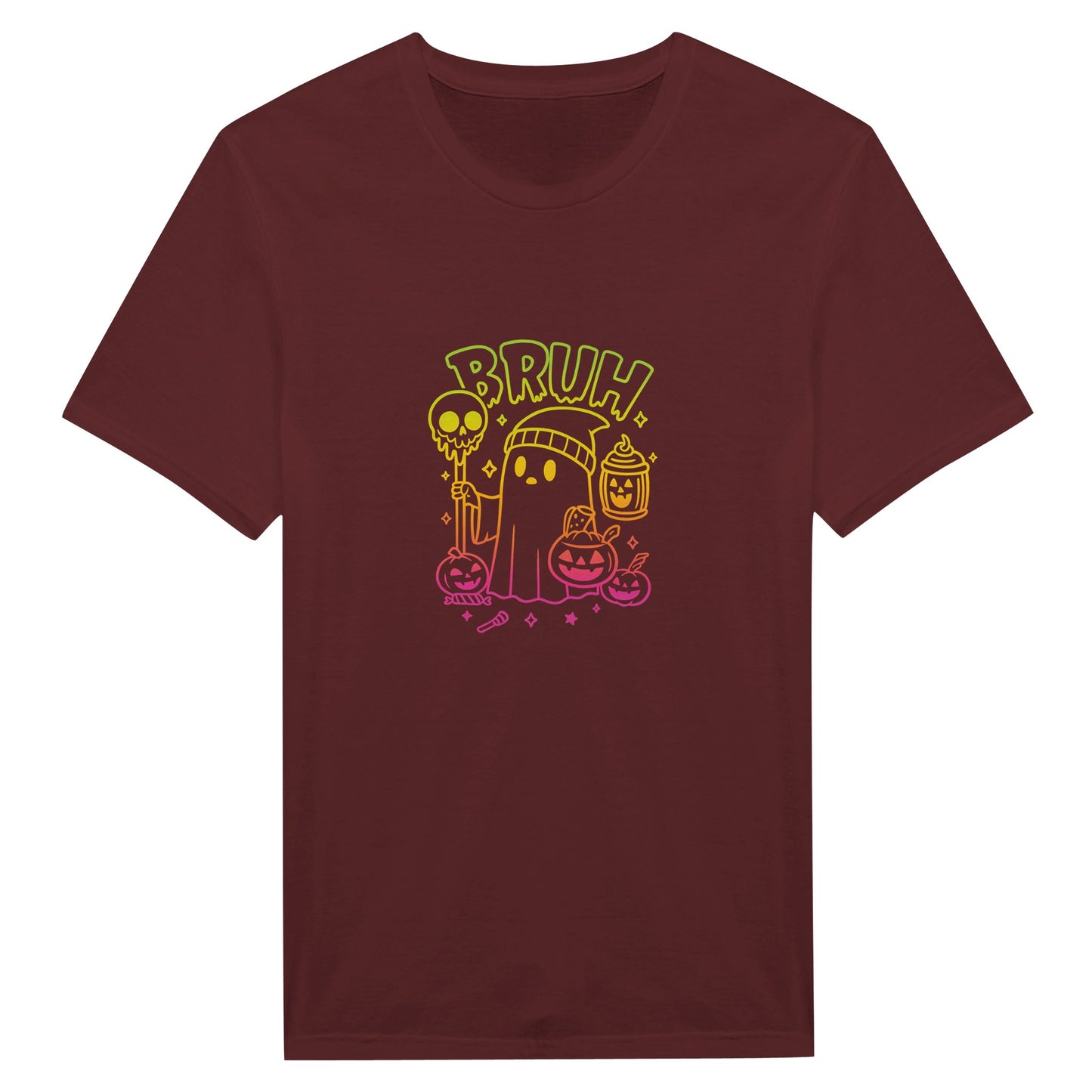 Bruh Halloween Ghost T-Shirt- Spooky Season Funny Meme Tee - F4 Custom Prints