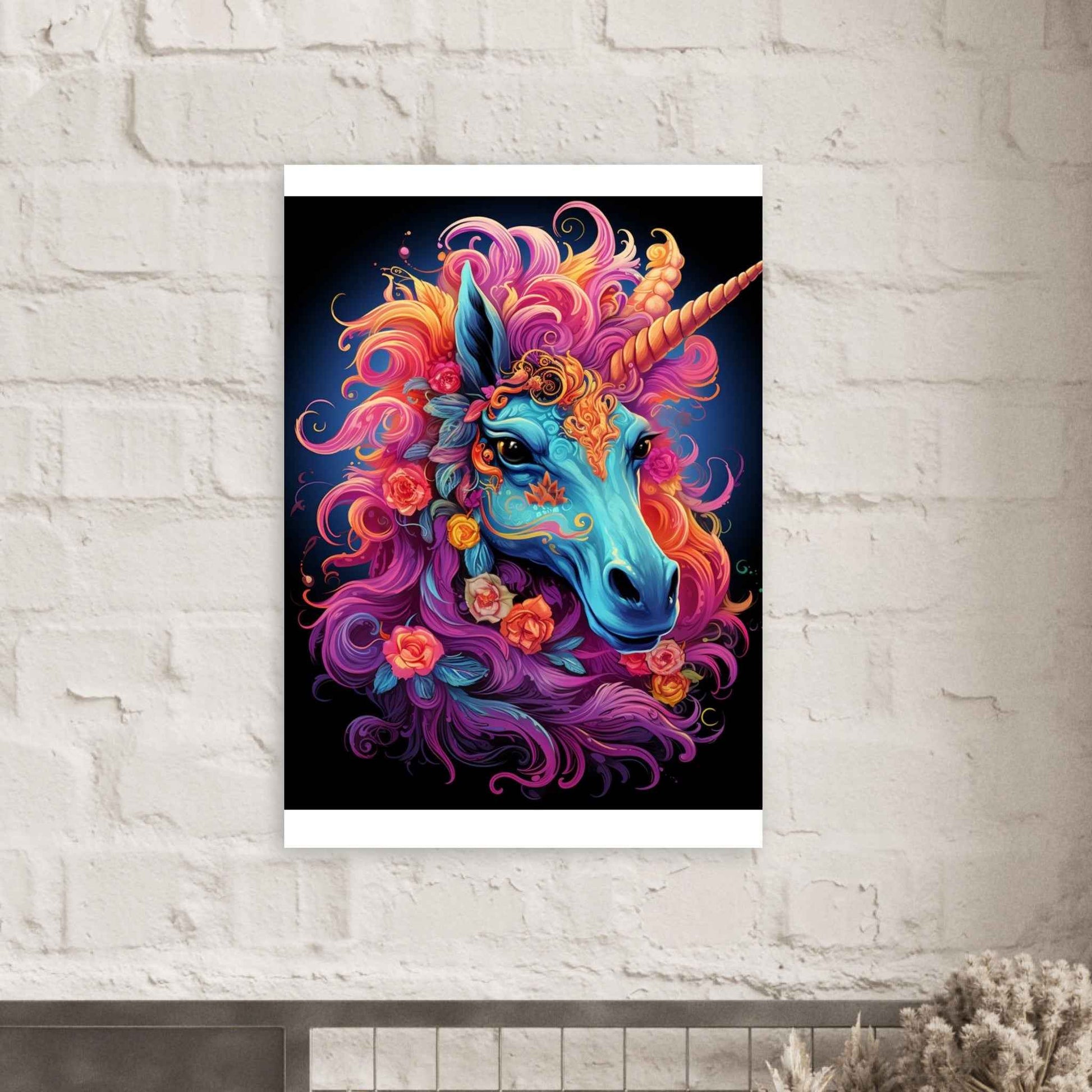 Neon Unicorn Dream Poster – Vibrant Fantasy Wall Art (Multiple Sizes Available)