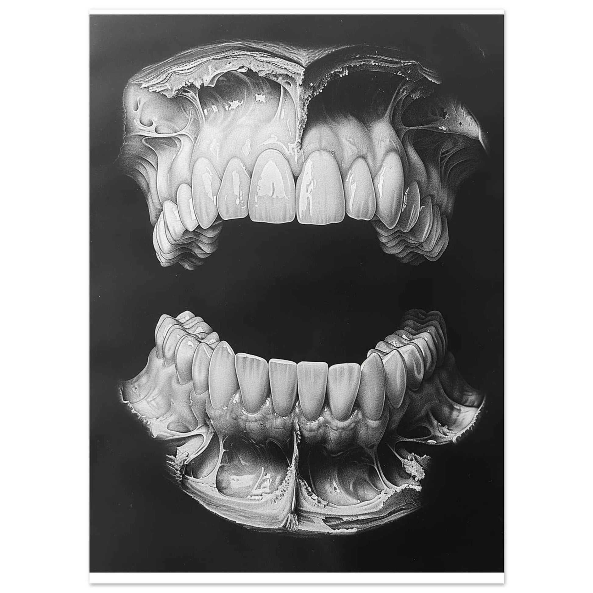 "Unveiled Anatomy" Poster – Ethereal Dental X-Ray Style Wall Art (Multiple Sizes Available)