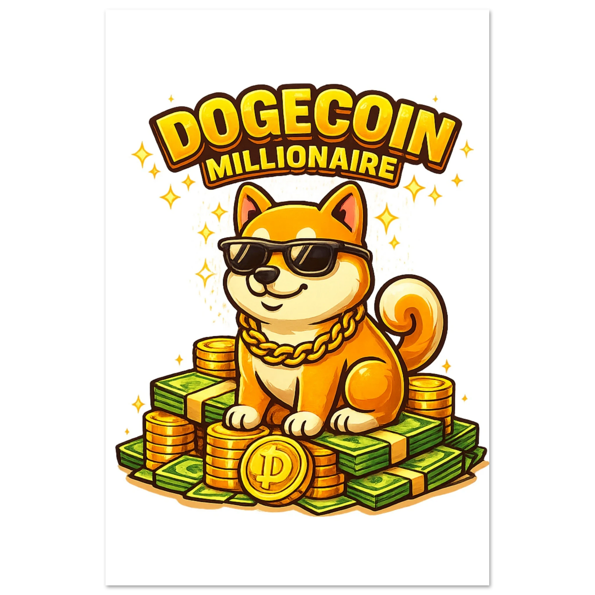 Dogecoin Millionaire Fine Art Poster