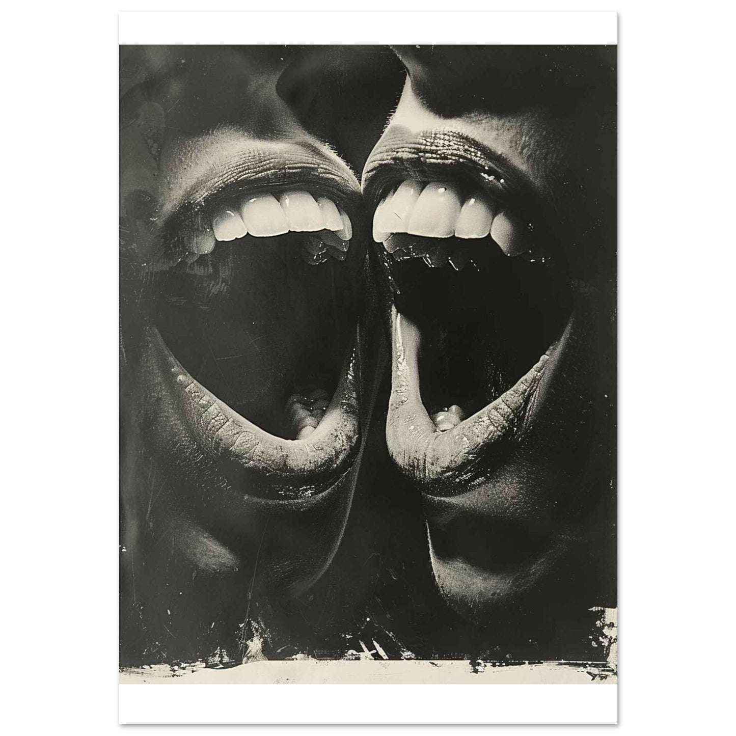 "Unleashed Joy" Poster – Dynamic Black & White Expressionist Wall Art (Multiple Sizes Available)