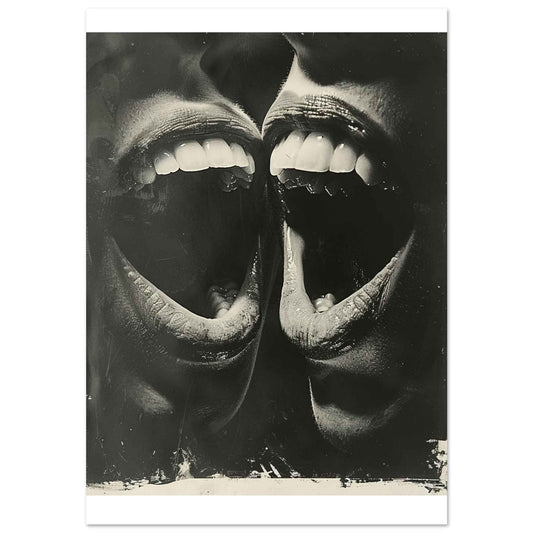 "Unleashed Joy" Poster – Dynamic Black & White Expressionist Wall Art (Multiple Sizes Available)