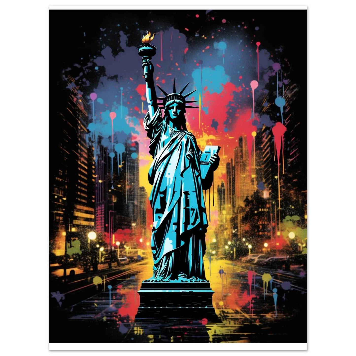 Liberty Graffiti Pop Art Poster – Vibrant Urban Street Style Wall Art (Multiple Sizes Available)