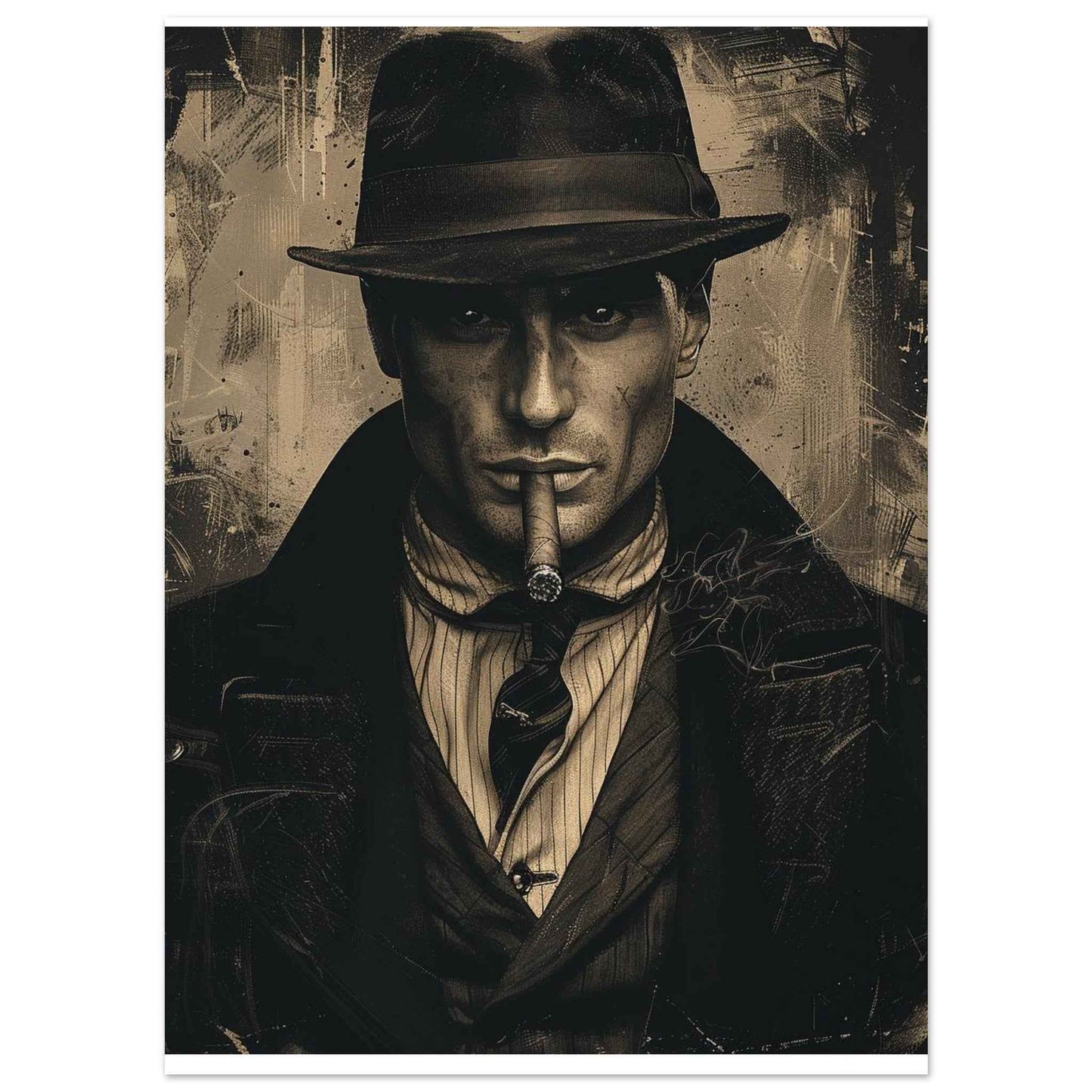 "The Gangster" Poster – Noir Detective Style Wall Art (Multiple Sizes Available)