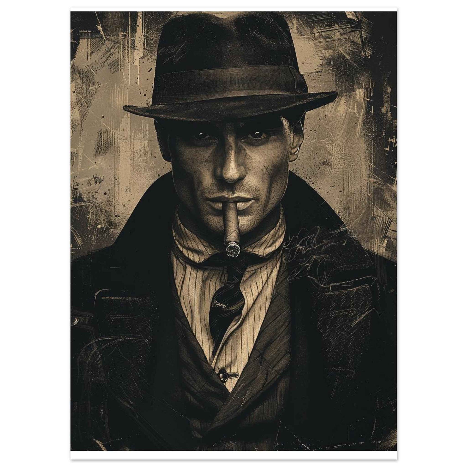 "The Gangster" Poster – Noir Detective Style Wall Art (Multiple Sizes Available)