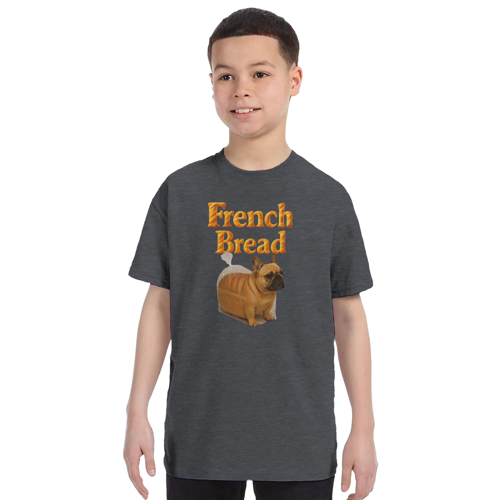 Kids Funny French Bread Bulldog T-Shirt