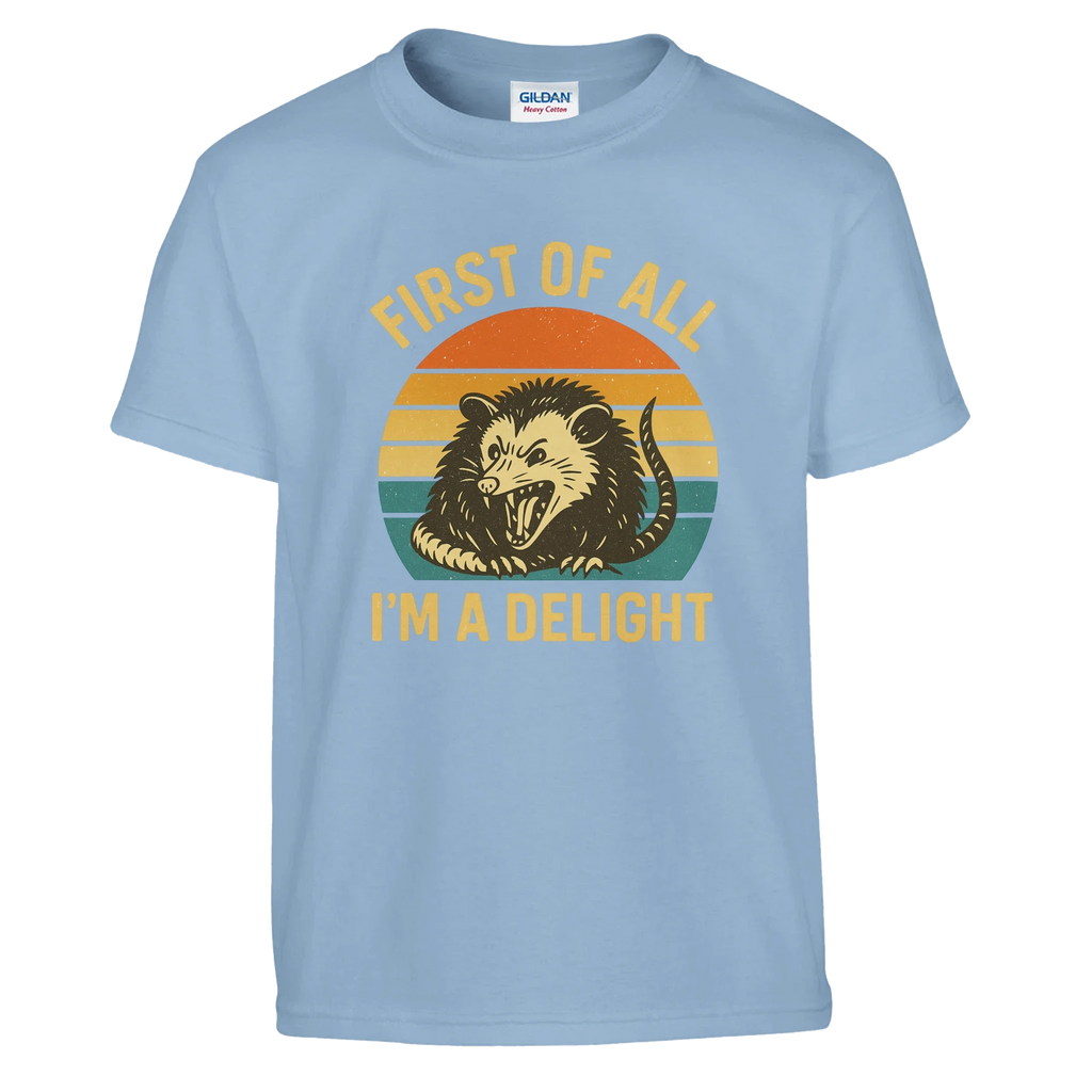 Kids First of All I’m a Delight Possum T-Shirt