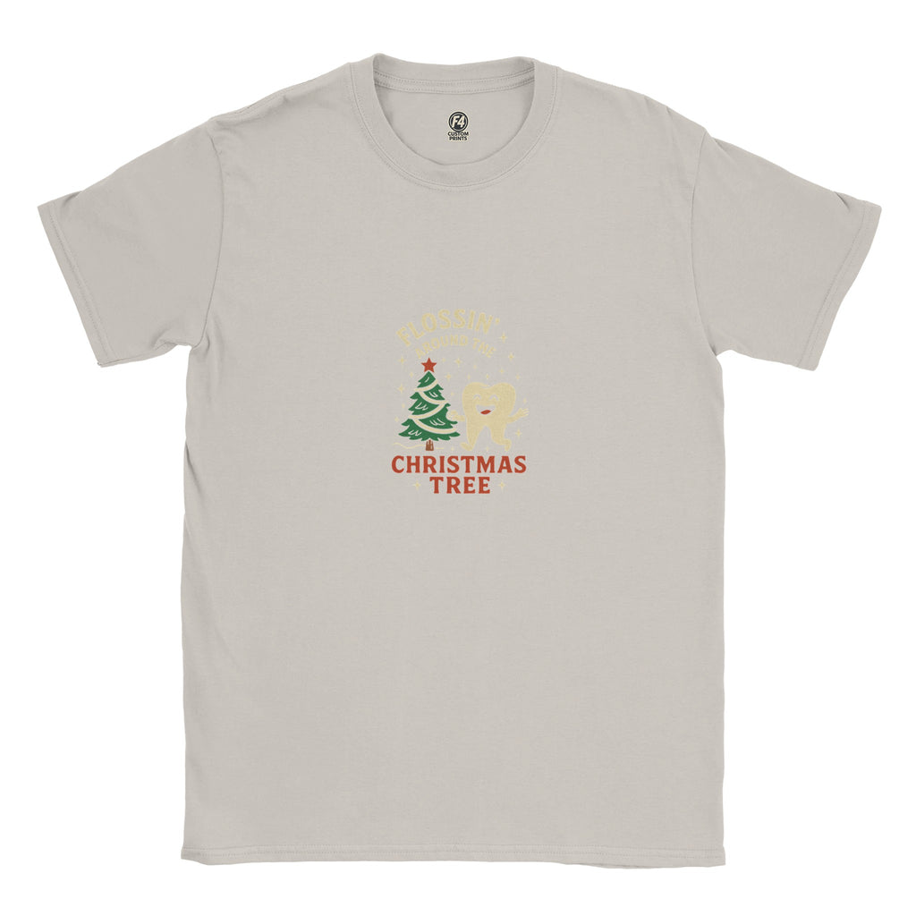 Flossin’ Around the Christmas Tree Tee – Funny Christmas Dental Shirt - F4 Custom Prints