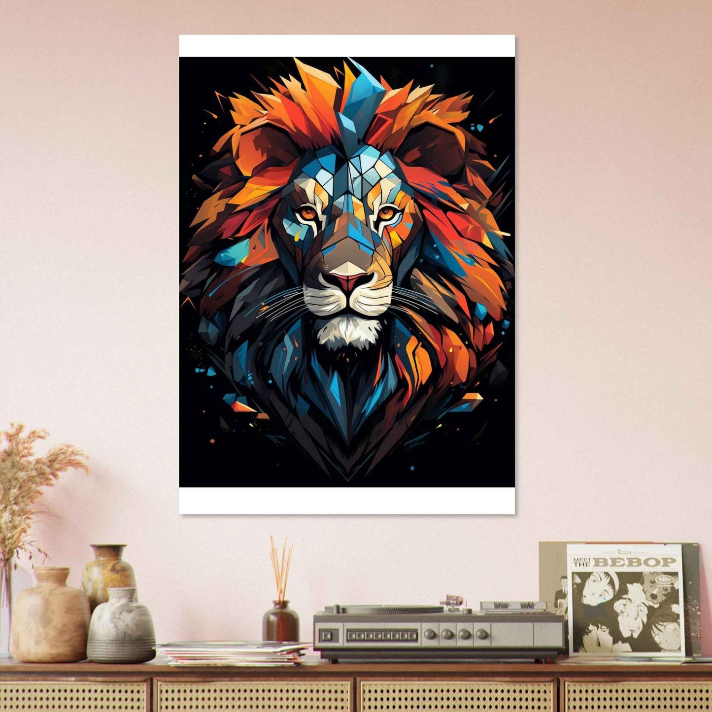 Abstract Lion King Poster – Bold Geometric Wall Art for Modern Spaces (Multiple Sizes Available)
