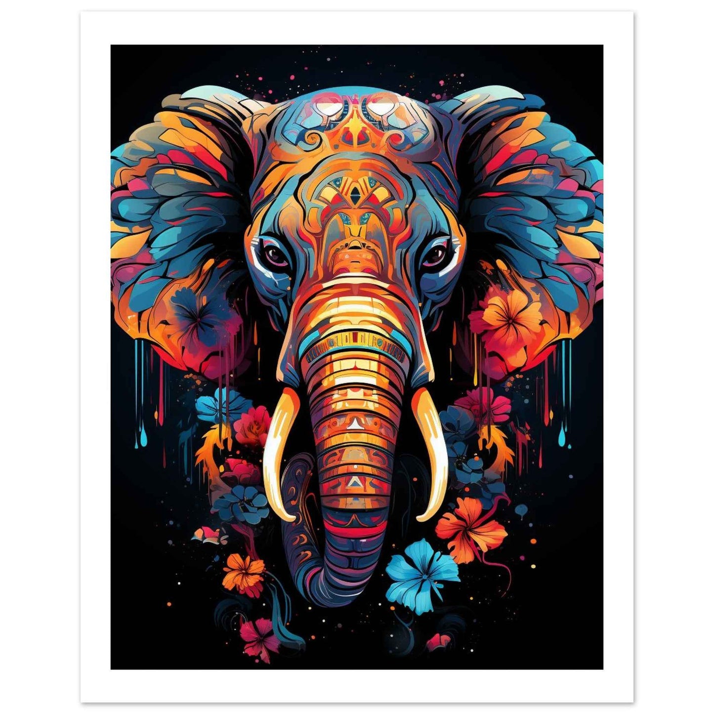 Chromatic Elephant Poster – Vibrant Mandala-Inspired Wall Art (Multiple Sizes Available)