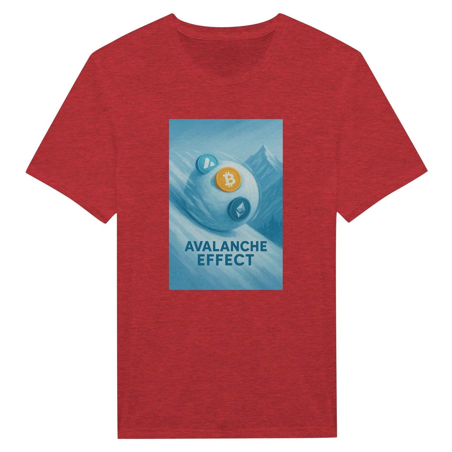 Crypto Avalanche Effect T-Shirt – Blockchain Snowball Graphic Tee in Multiple Colors