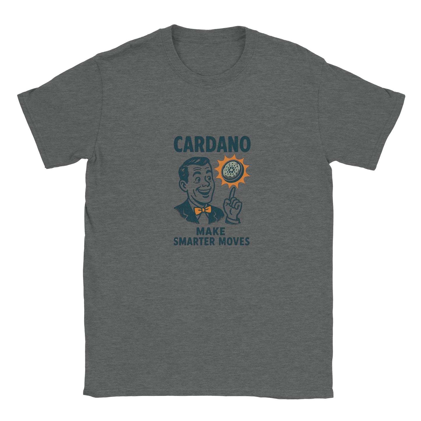 Vintage Cardano Crypto T-Shirt – Make Smarter Moves Design - F4 Custom Prints