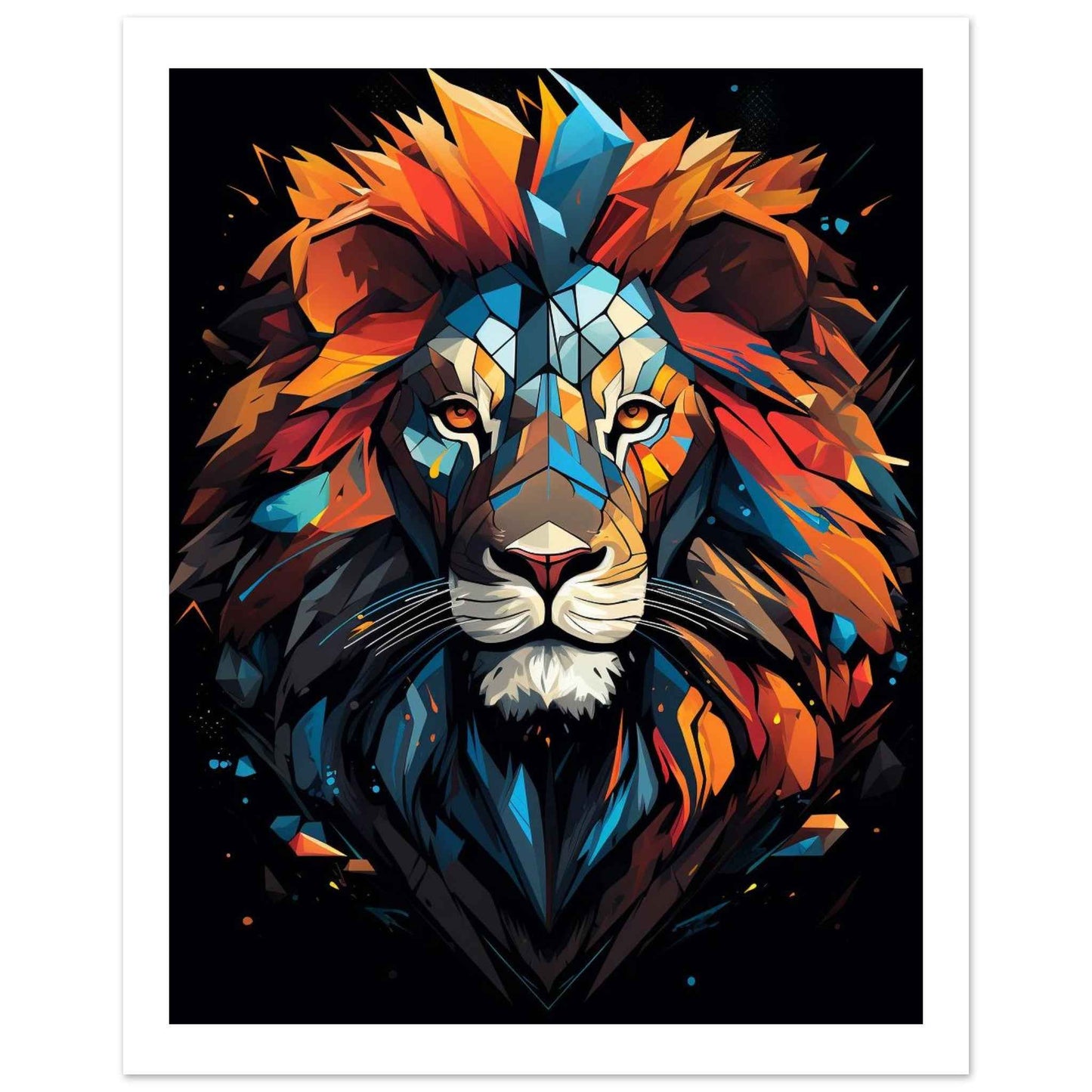 Abstract Lion King Poster – Bold Geometric Wall Art for Modern Spaces (Multiple Sizes Available)