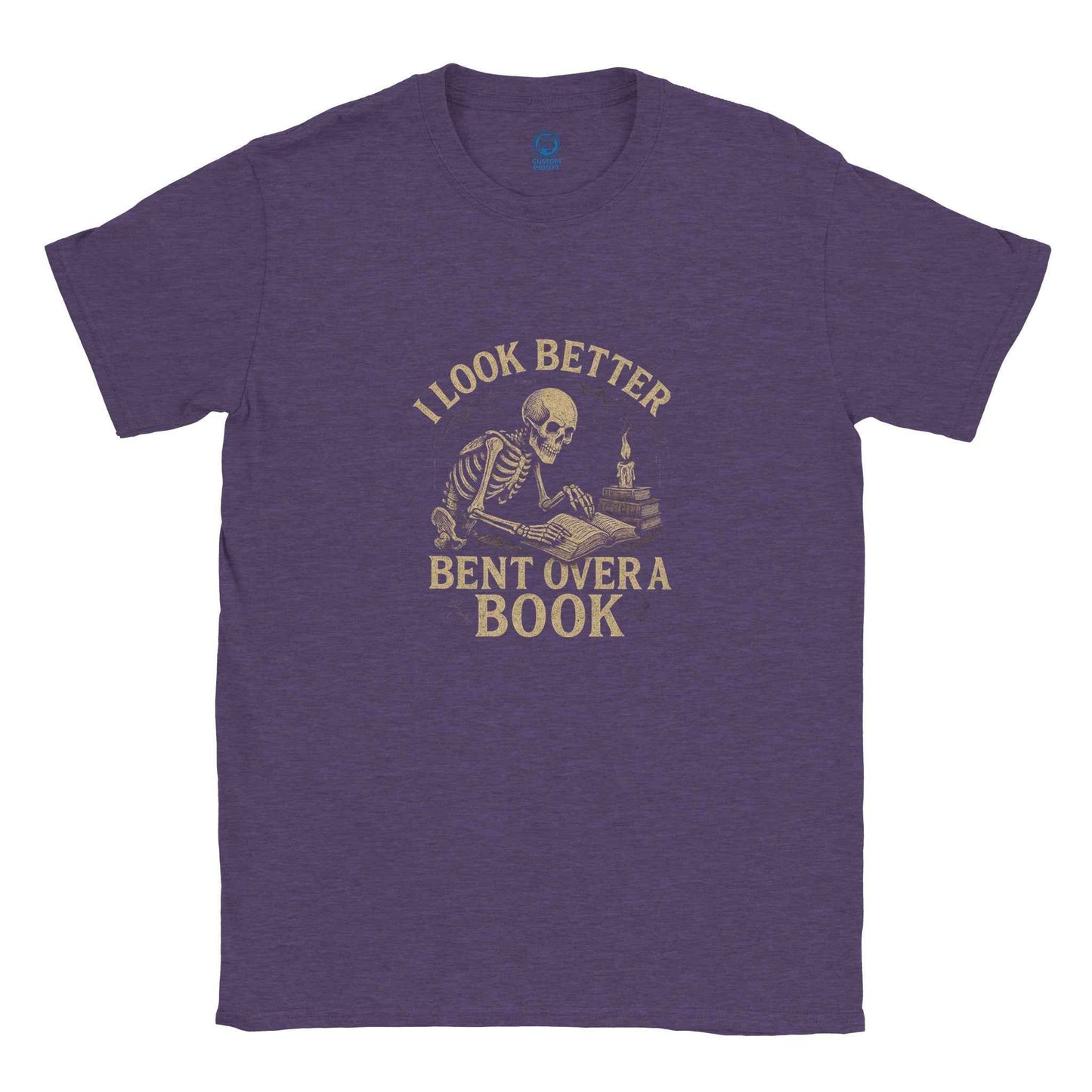 "I Look Better Bent Over a Book" Bookish T-Shirt – Spooky & Snarky Reader Design in Multiple Colors