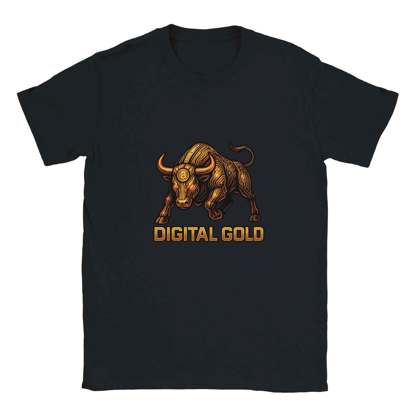 Bitcoin Digital Gold T-Shirt – Golden Bull Circuitry Design
