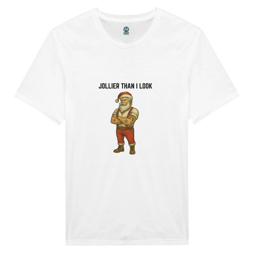 Tattooed Santa T-Shirt – Edgy Holiday Graphic Tee - F4 Custom Prints