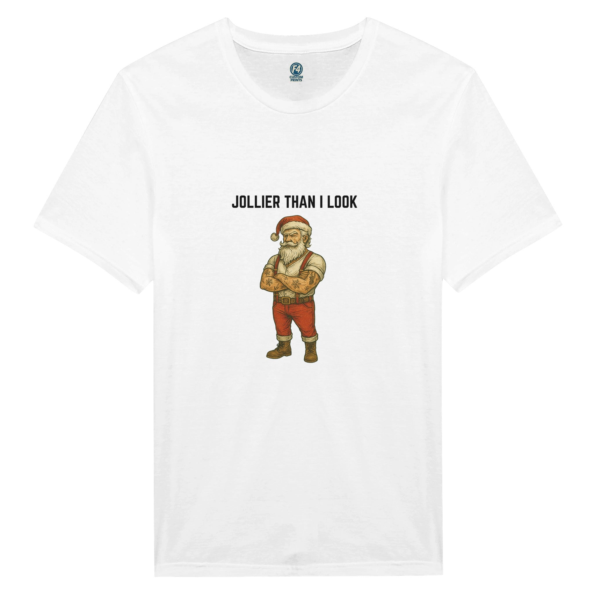 Tattooed Santa T-Shirt – Edgy Holiday Graphic Tee - F4 Custom Prints