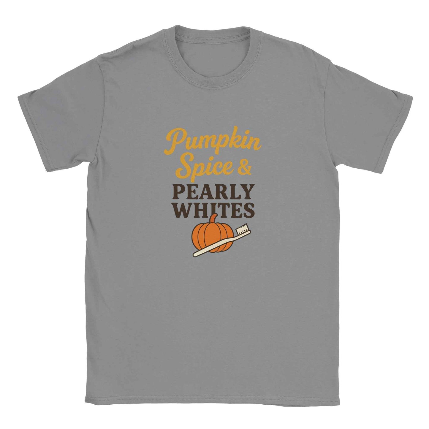 Pumpkin Spice Pearly Whites T-Shirt – Pumpkin Spice Dental T-Shirt - F4 Custom Prints