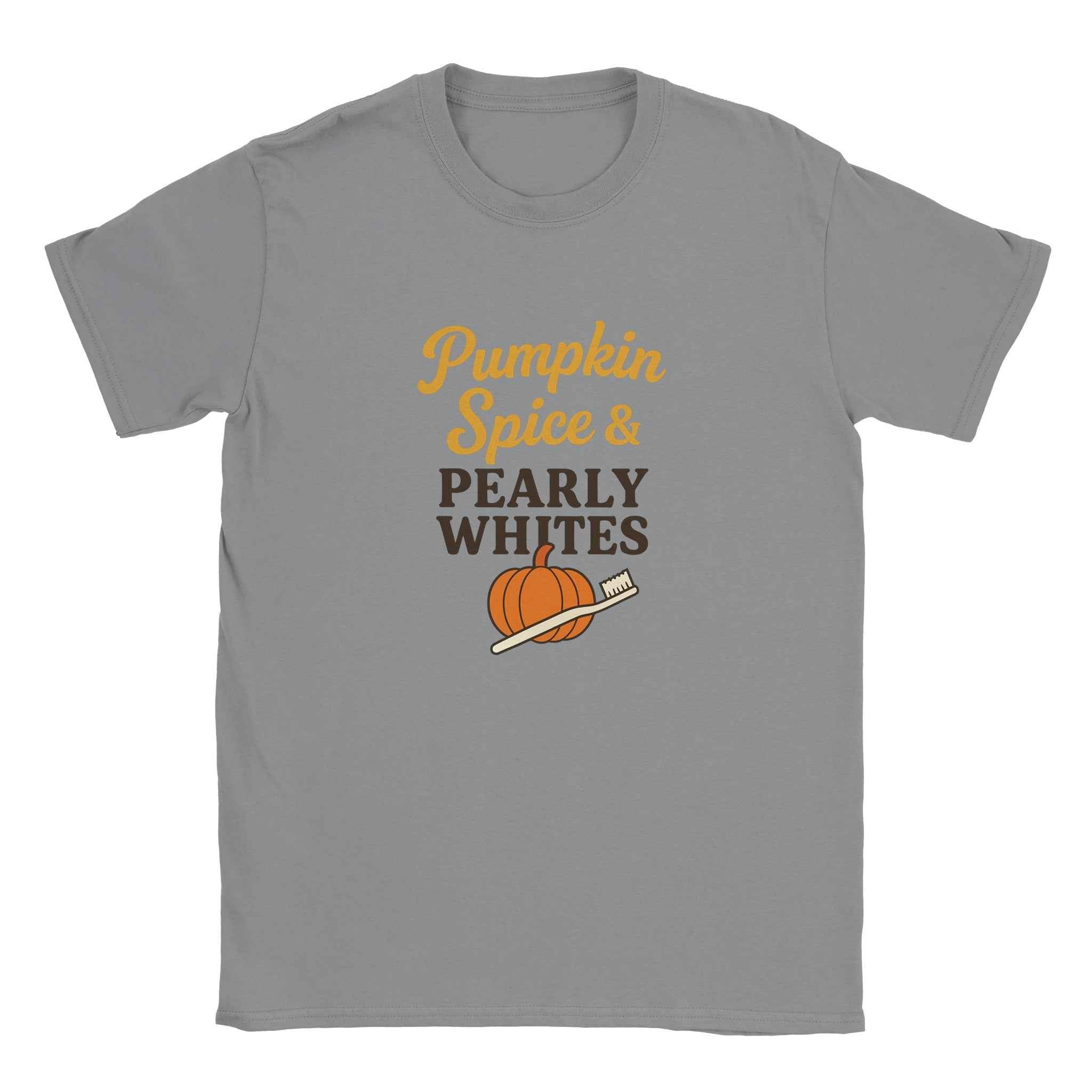 Pumpkin Spice & Pearly Whites T-Shirt – Fall Dental Shirt