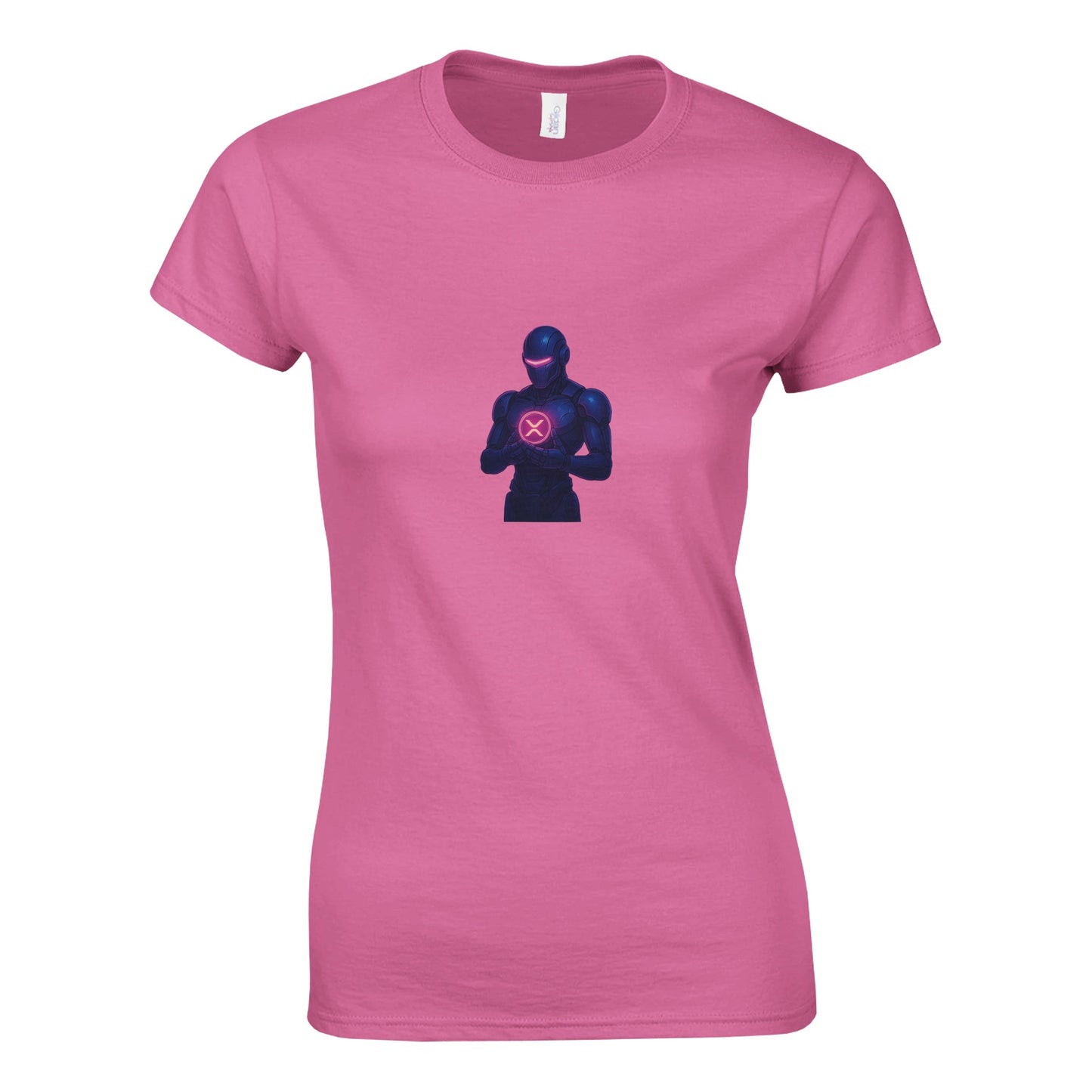 XRP Women’s T-Shirt – Robotic Guardian Crypto Tee - F4 Custom Prints