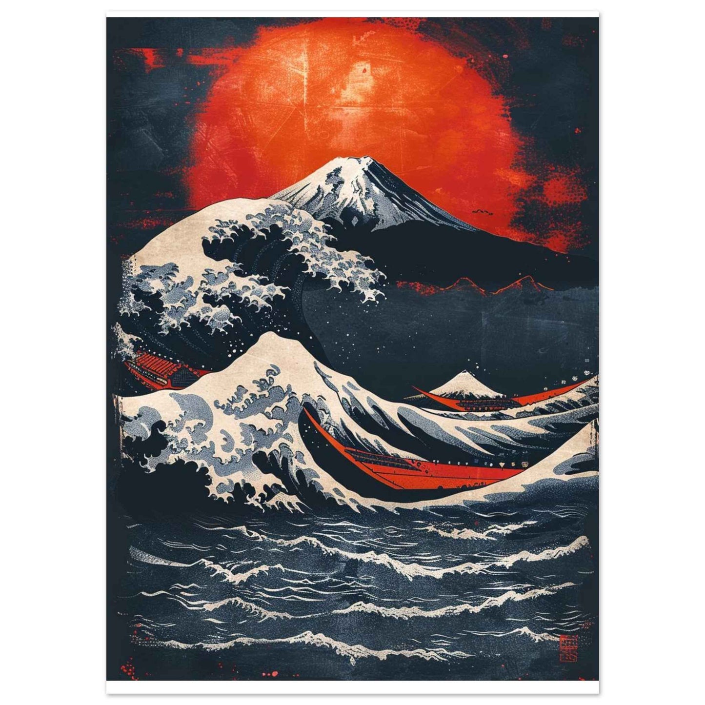 "The Great Wave & Mount Fuji" Poster – Japanese Ukiyo-e Inspired Wall Art (Multiple Sizes Available)