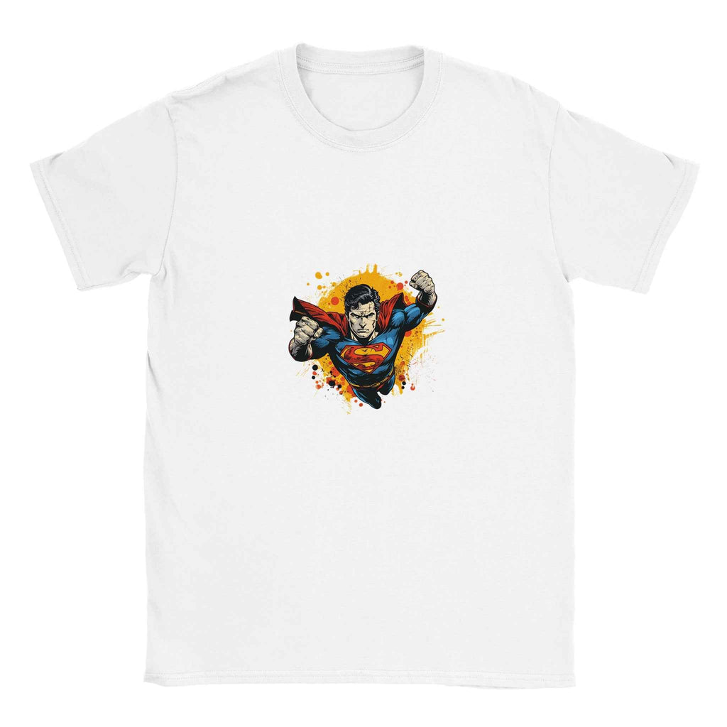Superman Action Stance T-Shirt – Heroic Comic-Inspired Graphic Tee in Multiple Colors