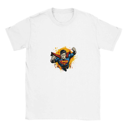 Superman Action Stance T-Shirt – Heroic Comic-Inspired Graphic Tee in Multiple Colors