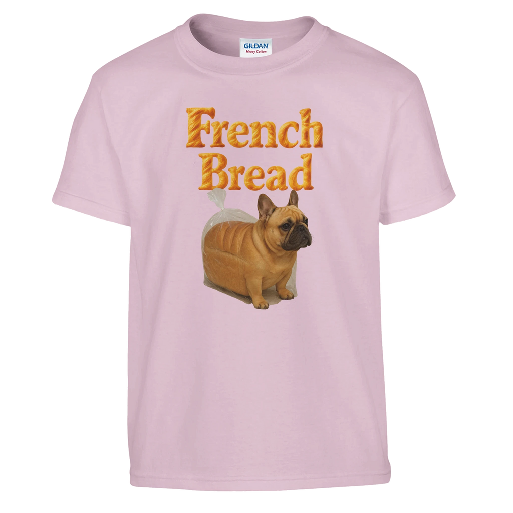 Kids Funny French Bread Bulldog T-Shirt