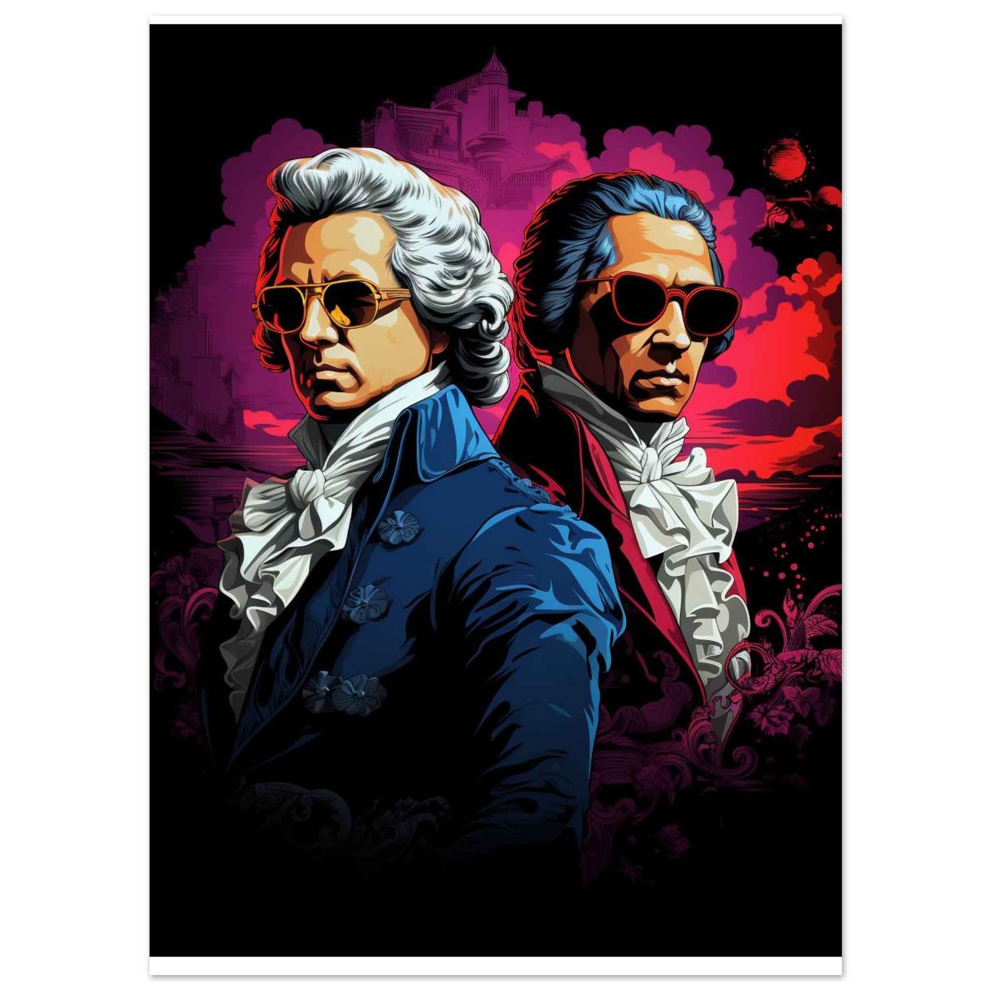 Classical Cool: Baroque Bad Boys Poster – Vibrant Neo-Classical Pop Art (Multiple Sizes Available)
