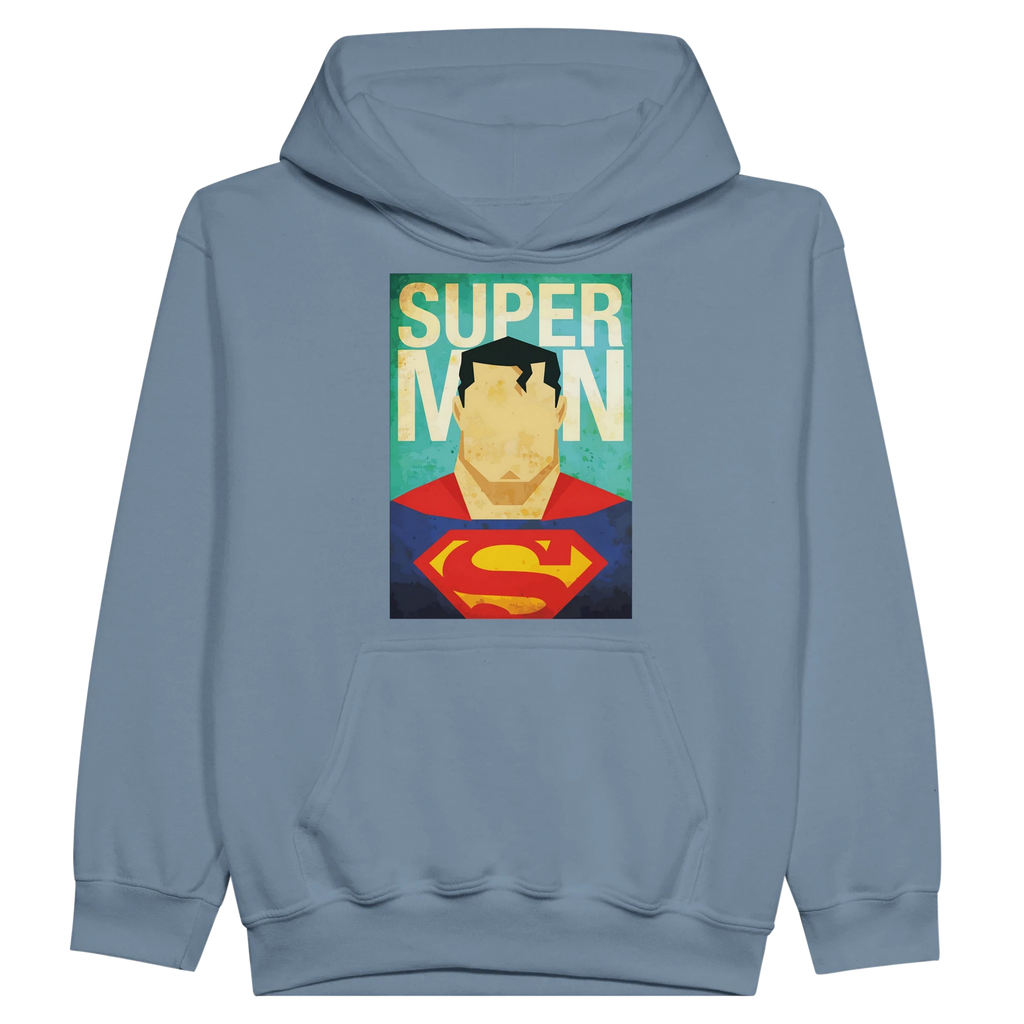 Kids Retro Superman Inspired Hoodie