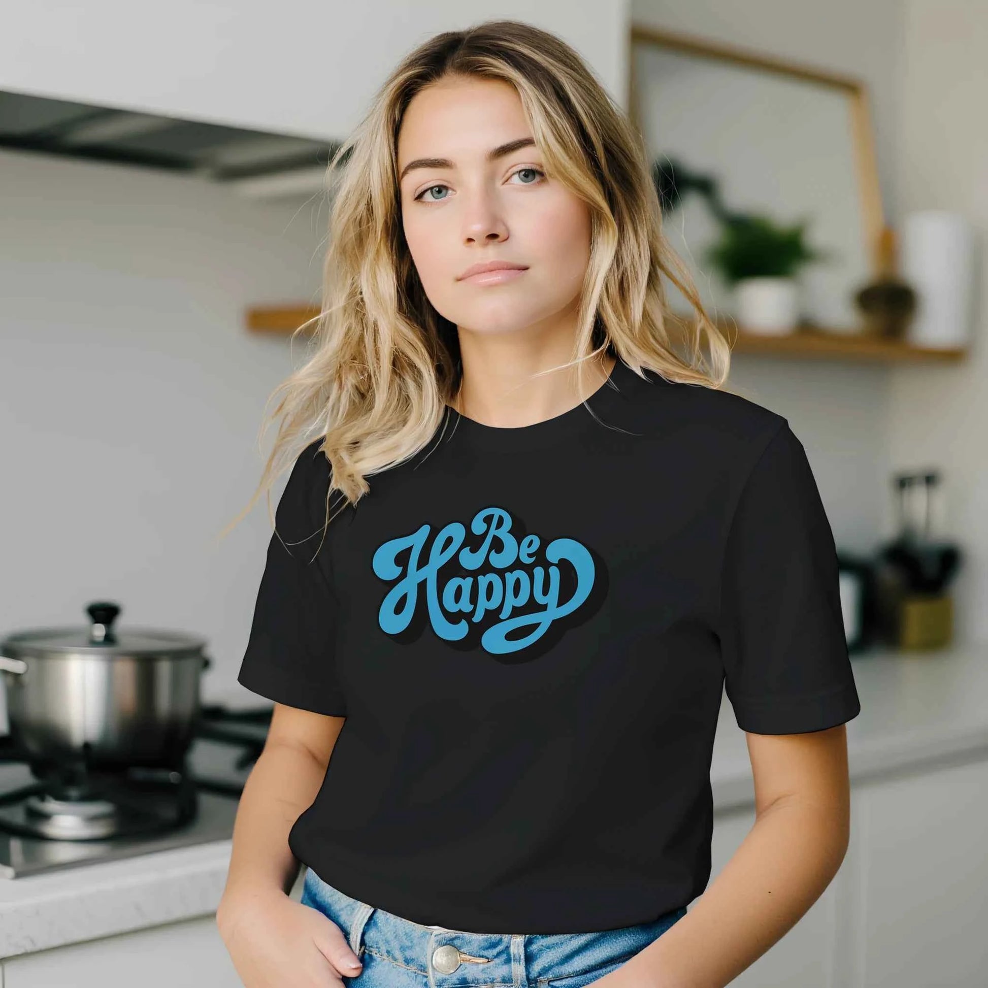 Be Happy Script T-Shirt